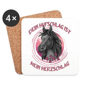 Pferde reiten ist Pferdeliebe für das Pferd - Untersetzer (4er-Set) - Weiß - Vorne