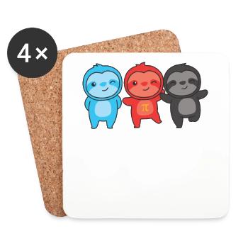 Polyamory Flag Gay Pride LGBTQ Sloth - Coasters (set of 4) - white - Front