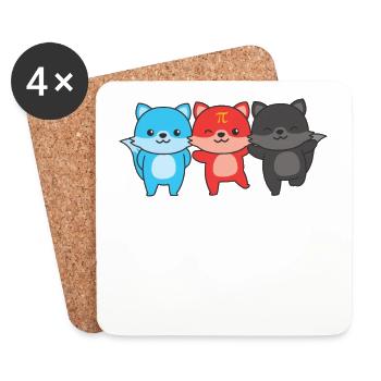 Polyamory Flag Gay Pride LGBTQ Fox - Coasters (set of 4) - white - Front