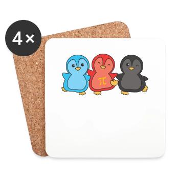 Polyamory Flag Gay Pride LGBTQ Penguin - Coasters (set of 4) - white - Front