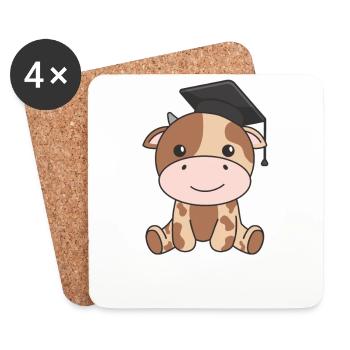 Kids Kindergarten cloué la vache graduation - Dessous de verre (lot de 4) - blanc - Devant