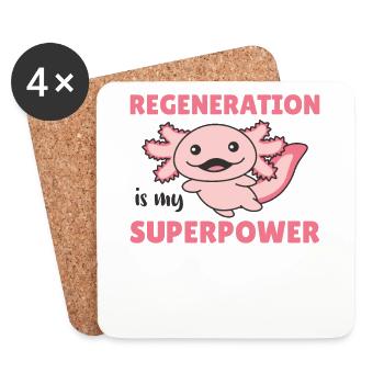 Regeneration is my superpower cute axolotl - Untersetzer (4er-Set) - Weiß - Vorne