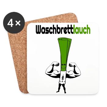 washboard stomach leek fitness trained - Coasters (set of 4) - white - Front