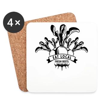 Funny Fresh Beets Vegetable product - Coasters (set of 4) - white - Front