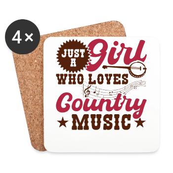 Just a girl who loves country music - Untersetzer (4er-Set) - Weiß - Vorne