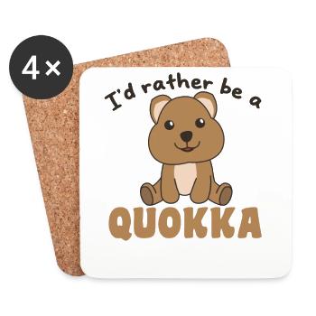 Ich wäre lieber ein Quokka - süßes Quokka - Untersetzer (4er-Set) - Weiß - Vorne