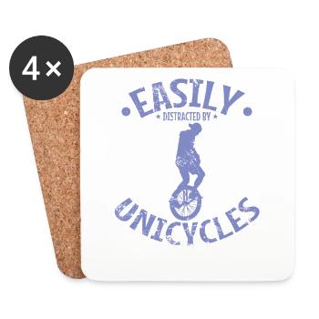 Easily Distracted by Unicycles - Untersetzer (4er-Set) - Weiß - Vorne