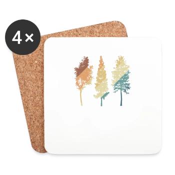 Tree friends in nature Leaves Environment - Coasters (set of 4) - white - Front