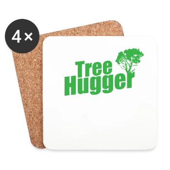 Tree Hugger Nature Forests Leaves - Coasters (set of 4) - white - Front