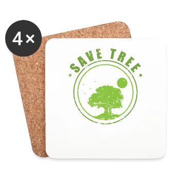 Save Tree Nature Forests Leaves Environment - Coasters (set of 4) - white - Front