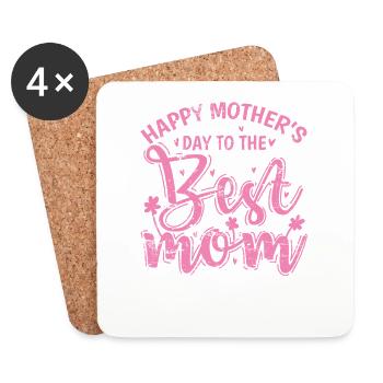 Bonne fête des mères à la meilleure maman - Dessous de verre (lot de 4) - blanc - Devant