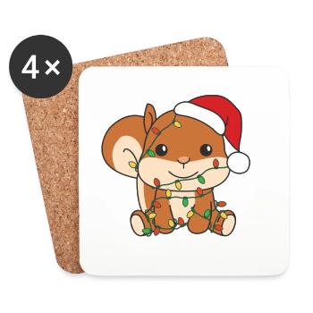 Squirrels Christmas Winter Animals Squirrels - Coasters (set of 4) - white - Front