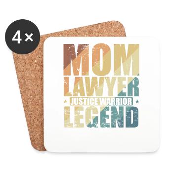 Mom Lawyer Justice Warrior Legend Jurist - Coasters (set of 4) - white - Front