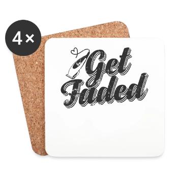 Get Faded Hairdresser Profession Hair - Coasters (set of 4) - white - Front