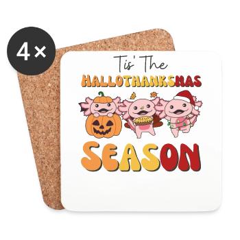 Tis' the Hallothanksmas Season Axolotl - Coasters (set of 4) - white - Front