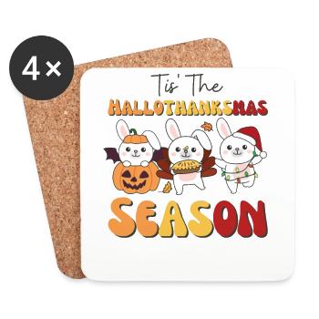 Tis' the Hallothanksmas Season Hase - Dessous de verre (lot de 4) - blanc - Devant