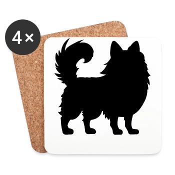 Pomeranian Zwergspitz - Untersetzer (4er-Set) - Weiß - Vorne
