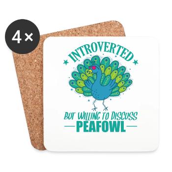 Introverti mais prêt à discuter de la paonde - Dessous de verre (lot de 4) - blanc - Devant