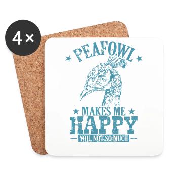 Paafowl me rend heureux tu n’es pas Vogel - Dessous de verre (lot de 4) - blanc - Devant