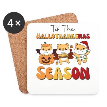 Tis' the Hallothanksmas Season Hamster - Coasters (set of 4) - white - Front