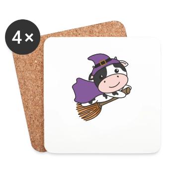 Cow Halloween Witch Kids Witch Costume - Dessous de verre (lot de 4) - blanc - Devant