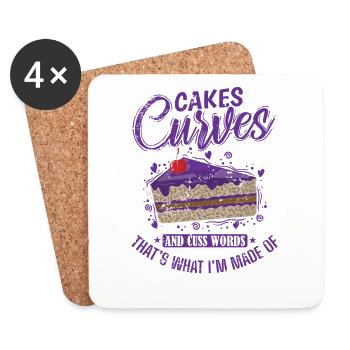 Cakes Curves and Cuss That's what I'm made of - Coasters (set of 4) - white - Front