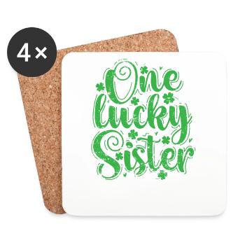 One Lucky Sister St. Patricks Day - Untersetzer (4er-Set) - Weiß - Vorne