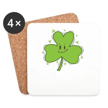 Shamrock St. Patrick’s Day Fun - Dessous de verre (lot de 4) - blanc - Devant
