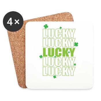 Lucky St. Patricks Day Brauch - Untersetzer (4er-Set) - Weiß - Vorne