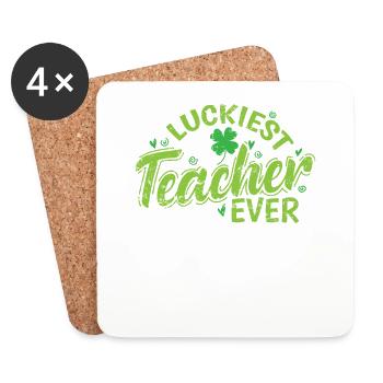 Luckiest Teacher Ever St. Patricks Day - Untersetzer (4er-Set) - Weiß - Vorne