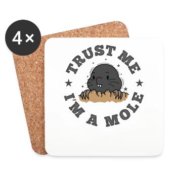 Trust me I'm a Mole Tier Erdhügel - Untersetzer (4er-Set) - Weiß - Vorne