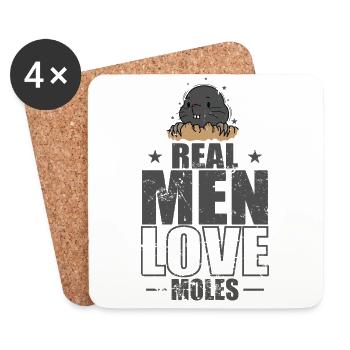 Real Men Love Moles Tier Erdhügel - Untersetzer (4er-Set) - Weiß - Vorne