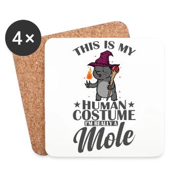 This is my Human Costume I'm a Mole Tier - Untersetzer (4er-Set) - Weiß - Vorne