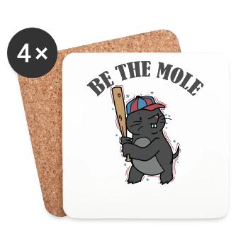 Be the Mole Tier Erdhügel - Untersetzer (4er-Set) - Weiß - Vorne