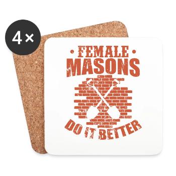 Female Masons do it Better Craftsman Profession - Coasters (set of 4) - white - Front