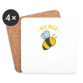 Bee Nice Animals Nature Beekeepers - Coasters (set of 4) - white - Front