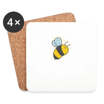 abeille miel animaux nature apiculteur - Dessous de verre (lot de 4) - blanc - Devant