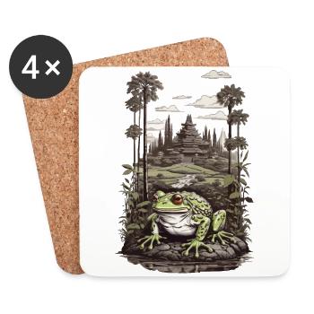 Frog Nature Aesthetic Harmony Frog Lover - Coasters (set of 4) - white - Front