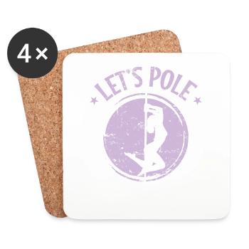 Let's Pole Pole Dance Pole Dancing - Coasters (set of 4) - white - Front
