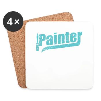 Peintre Profession de peintre - Dessous de verre (lot de 4) - blanc - Devant