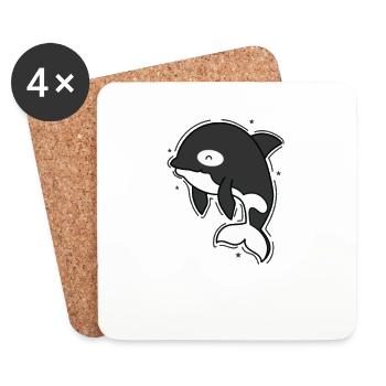 Orca looks like a dolphin - Coasters (set of 4) - white - Front