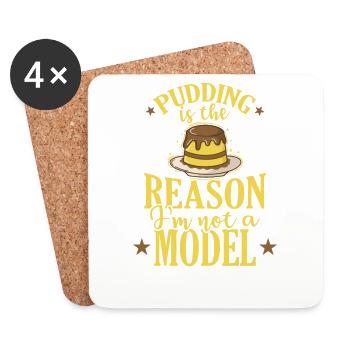 Pudding Dessert Süßspeise - Coasters (set of 4) - white - Front