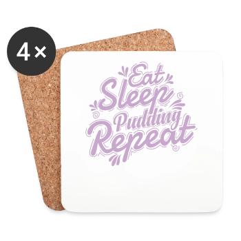 Ok But first Pudding Dessert Süßspeise - Coasters (set of 4) - white - Front