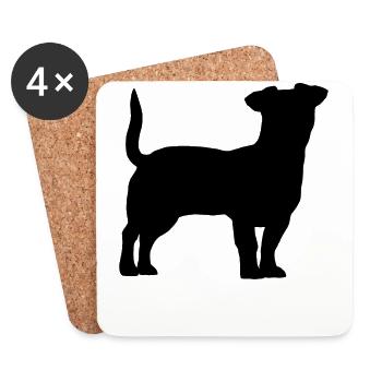 Jack Russell Terrier - Dessous de verre (lot de 4) - blanc - Devant