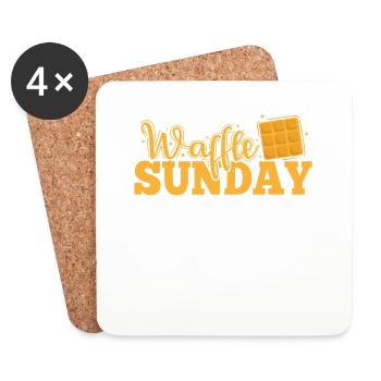 Gaufre Dimanche Collation Pâtisserie Pâtissière Boulanger - Dessous de verre (lot de 4) - blanc - Devant