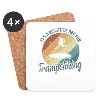 It's a Beautiful Day for Trampolining - Untersetzer (4er-Set) - Weiß - Vorne