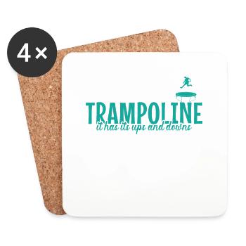 Trampolines il a ses hauts et ses bas Loisirs - Dessous de verre (lot de 4) - blanc - Devant