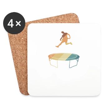 Trampoline Fun Hopping Jumping Hobby - Coasters (set of 4) - white - Front