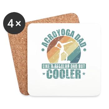 Acroyoga Dad Like a Regular Dad but Cooler - Coasters (set of 4) - white - Front