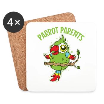 Parrot Parents Tier Vogel - Untersetzer (4er-Set) - Weiß - Vorne